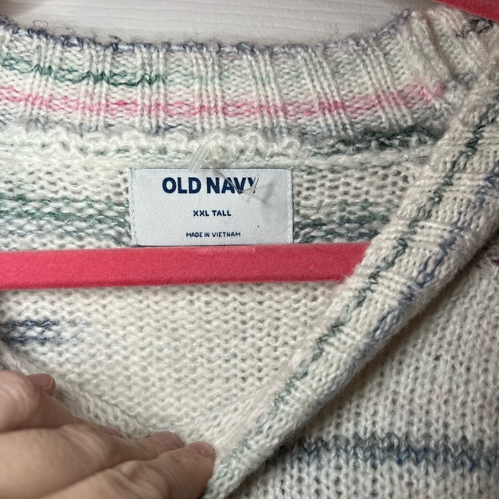 Old Navy Sweater Space Dye Long Sleeves Crew Neck Pullover Wool Blend XXL TALL - Picture 4 of 7